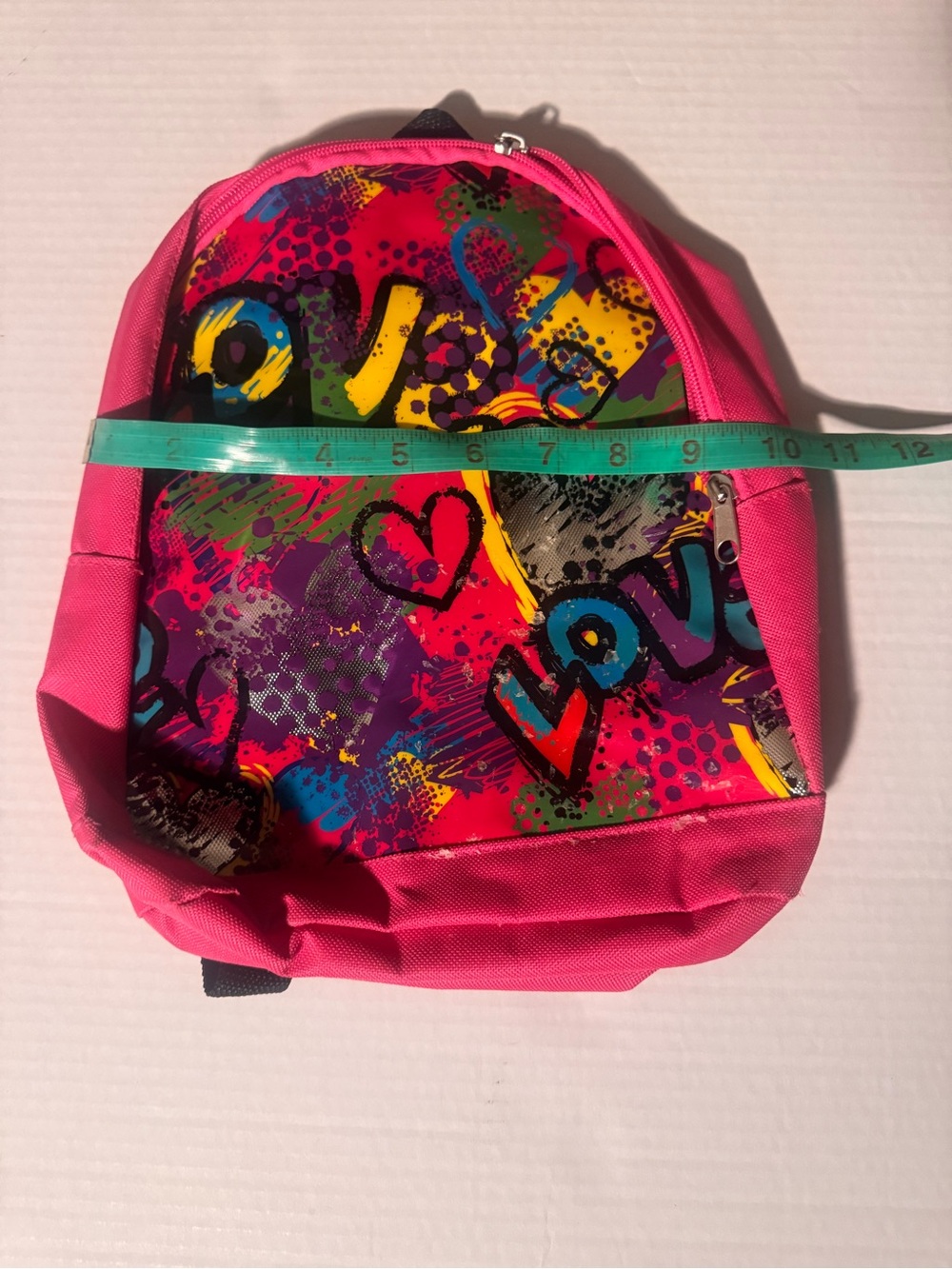 Kids Pink Graffiti 'Love' Backpack - Bright Multicolor Print